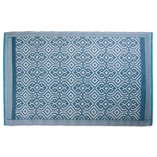 DII&#xAE; Blue Moroccan Outdoor Rug, 4ft. x 6ft.